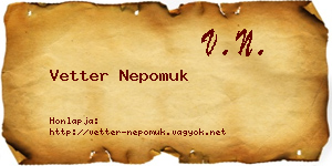 Vetter Nepomuk névjegykártya